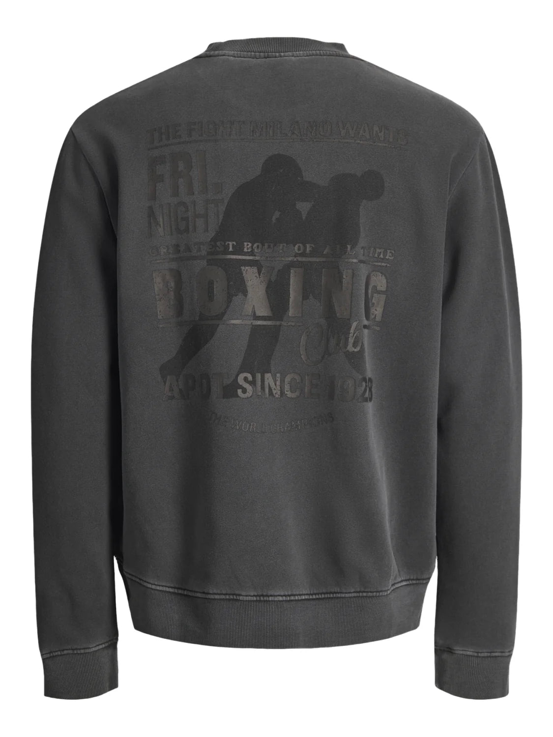 Jack&Jones felpa uomo Apot grigio antracite 12289755 BLACK JACK&JONES 