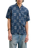 Jack&Jones camicia uomo manica corta in fantasia blu
