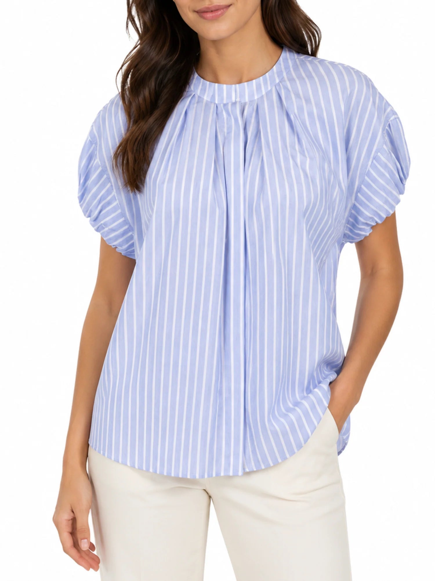 Jc Sophie camicia a righe donna Leonie celeste L3032-1 LIGHT BLUE STRIPES JC SOPHIE 