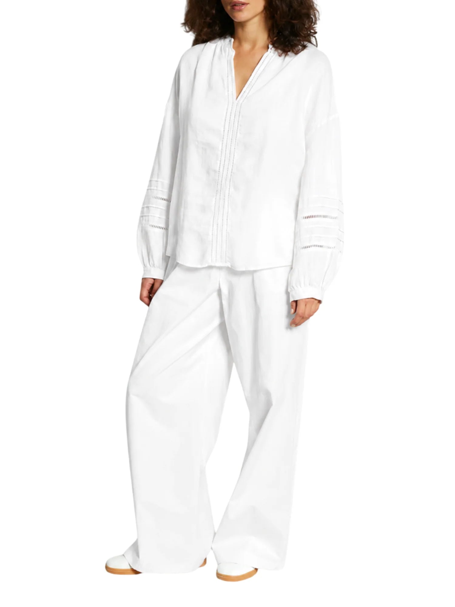 Jc Sophie blusa donna Leslie in lino bianco L3118 OFF WHITE JC SOPHIE 