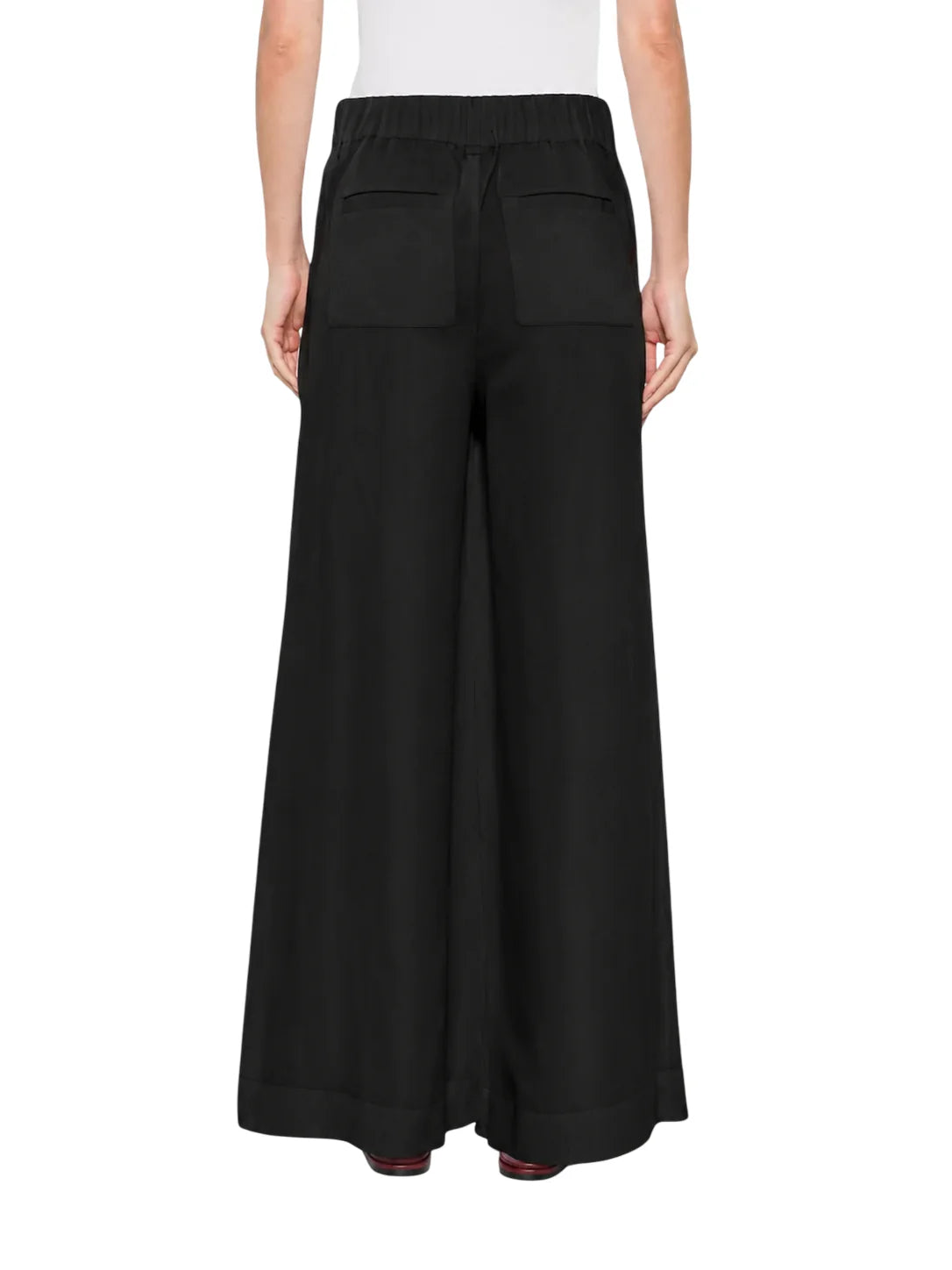 Jc Sophie pantaloni palazzo Leaf misto lino nero L3133 BLACK JC SOPHIE 