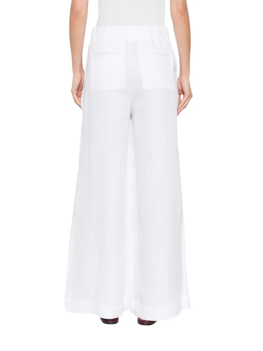 Jc Sophie pantaloni palazzo Leaf misto lino bianco L3133 OFF WHITE JC SOPHIE 