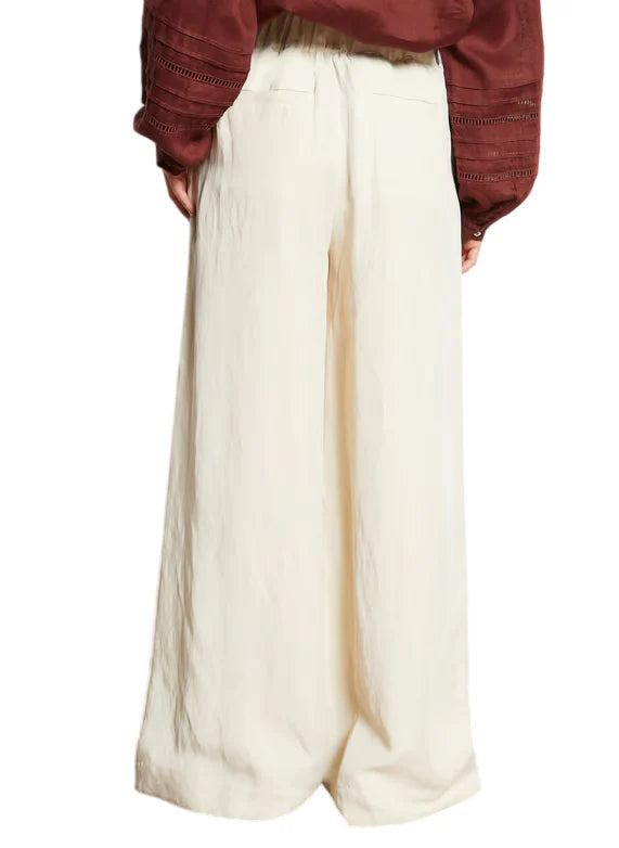 Jc Sophie pantaloni palazzo Leaf misto lino beige chiaro L3133 SAND JC SOPHIE 