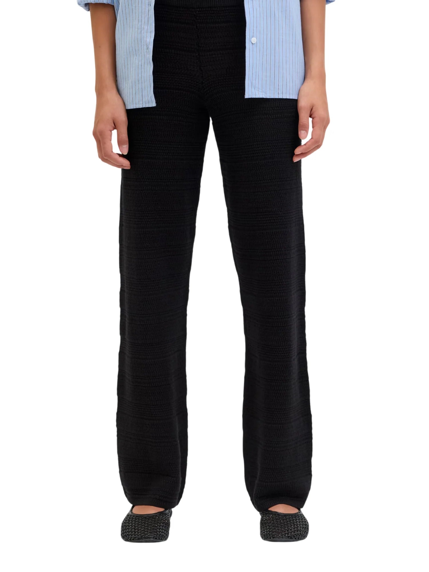 Jjxx pantaloni crochet donna flare nero 12271452 BLACK JJXX 