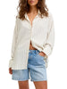 Jjxx camicia gessata donna misto lino panna beige