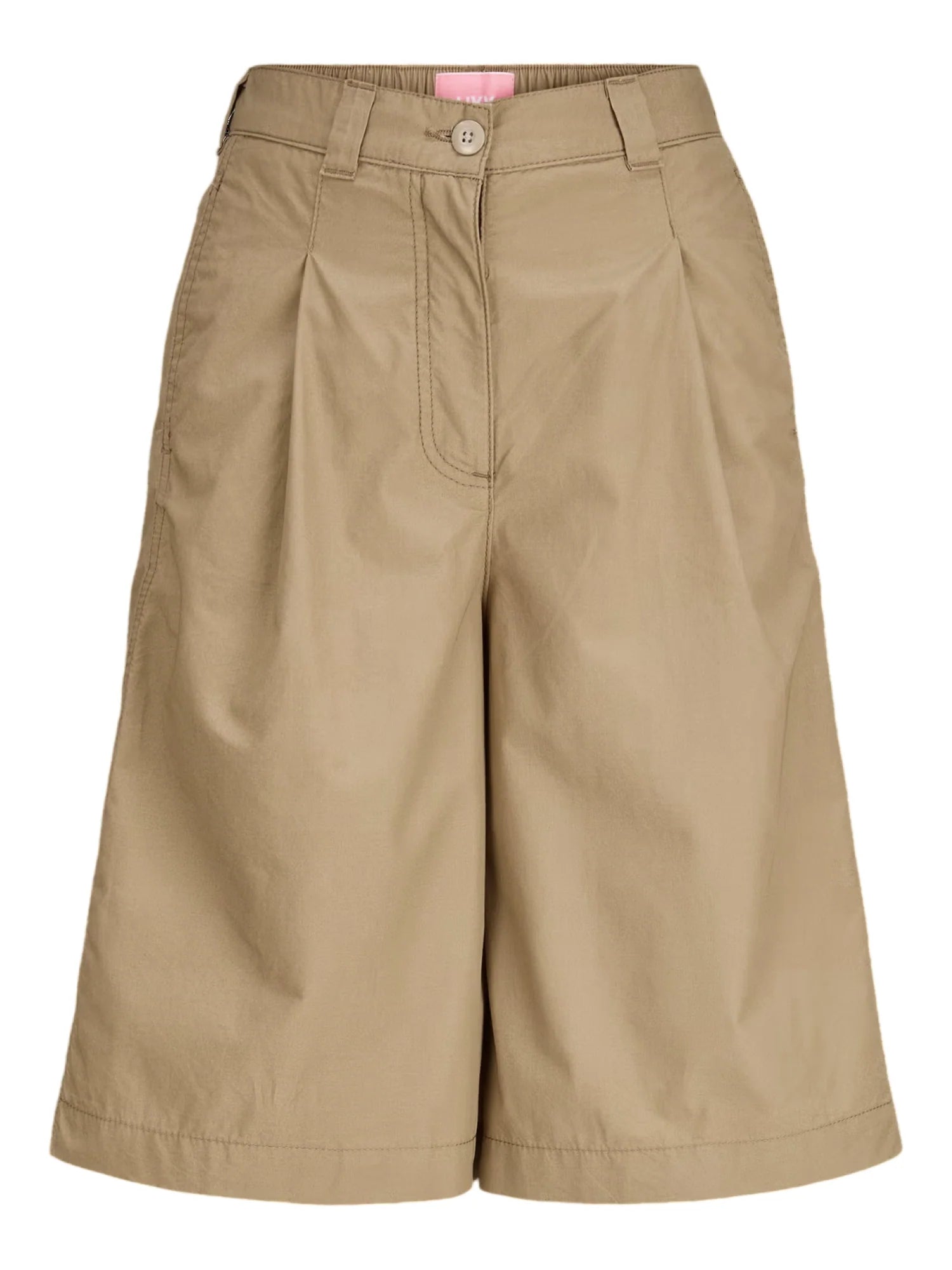 Jjxx bermuda donna in cotone con pinces beige 12298129 PETRIFIED OAK JJXX 