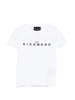 John Richmond T-shirt bambino manica corta con logo bianco