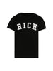 John Richmond T-shirt bambino Mapel con logo nero