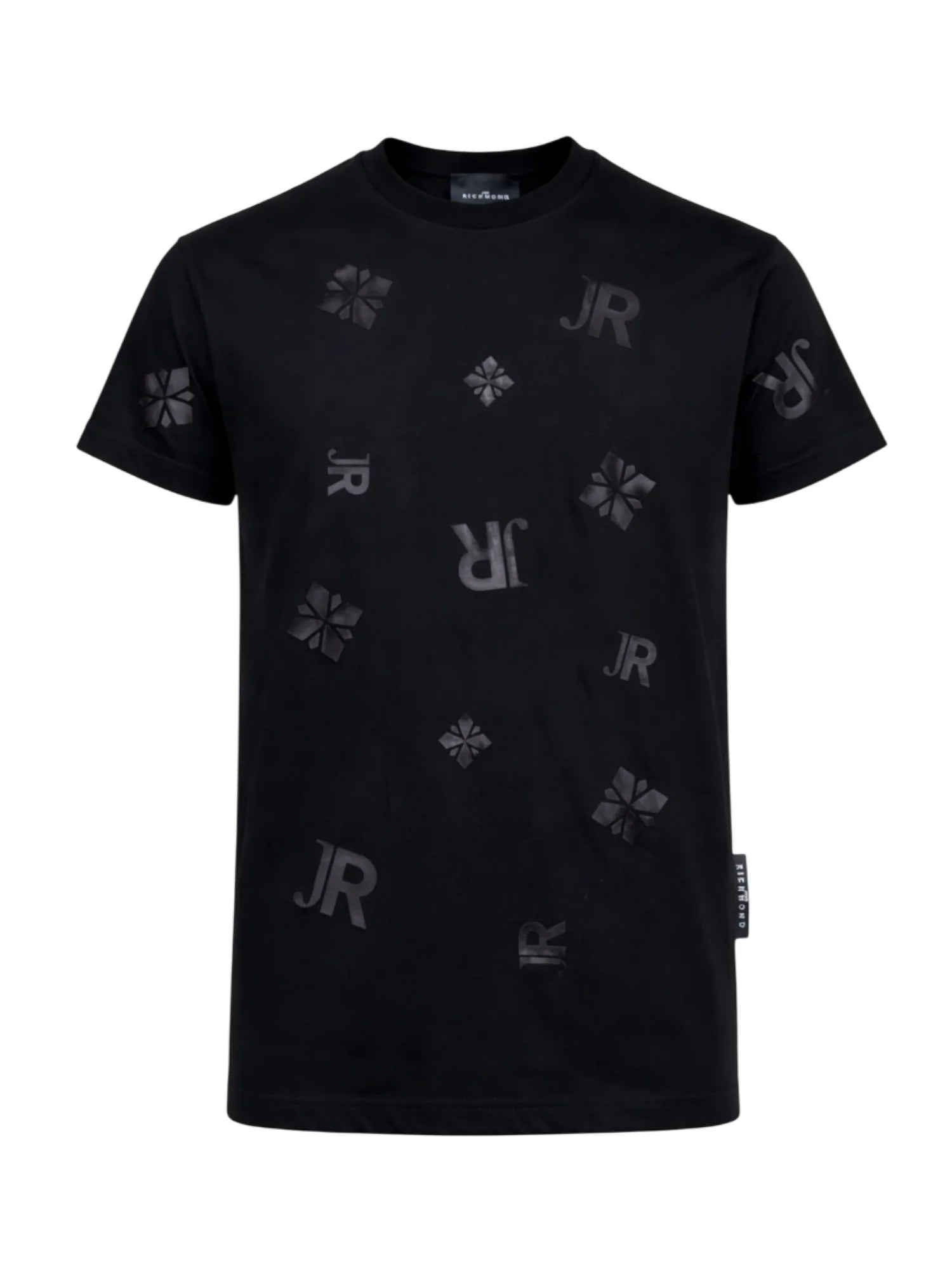 John Richmond T-shirt bambino con stampe logate nero RBP26041TS BLACK John RICHMOND 