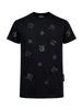 John Richmond T-shirt bambino con stampe logate nero