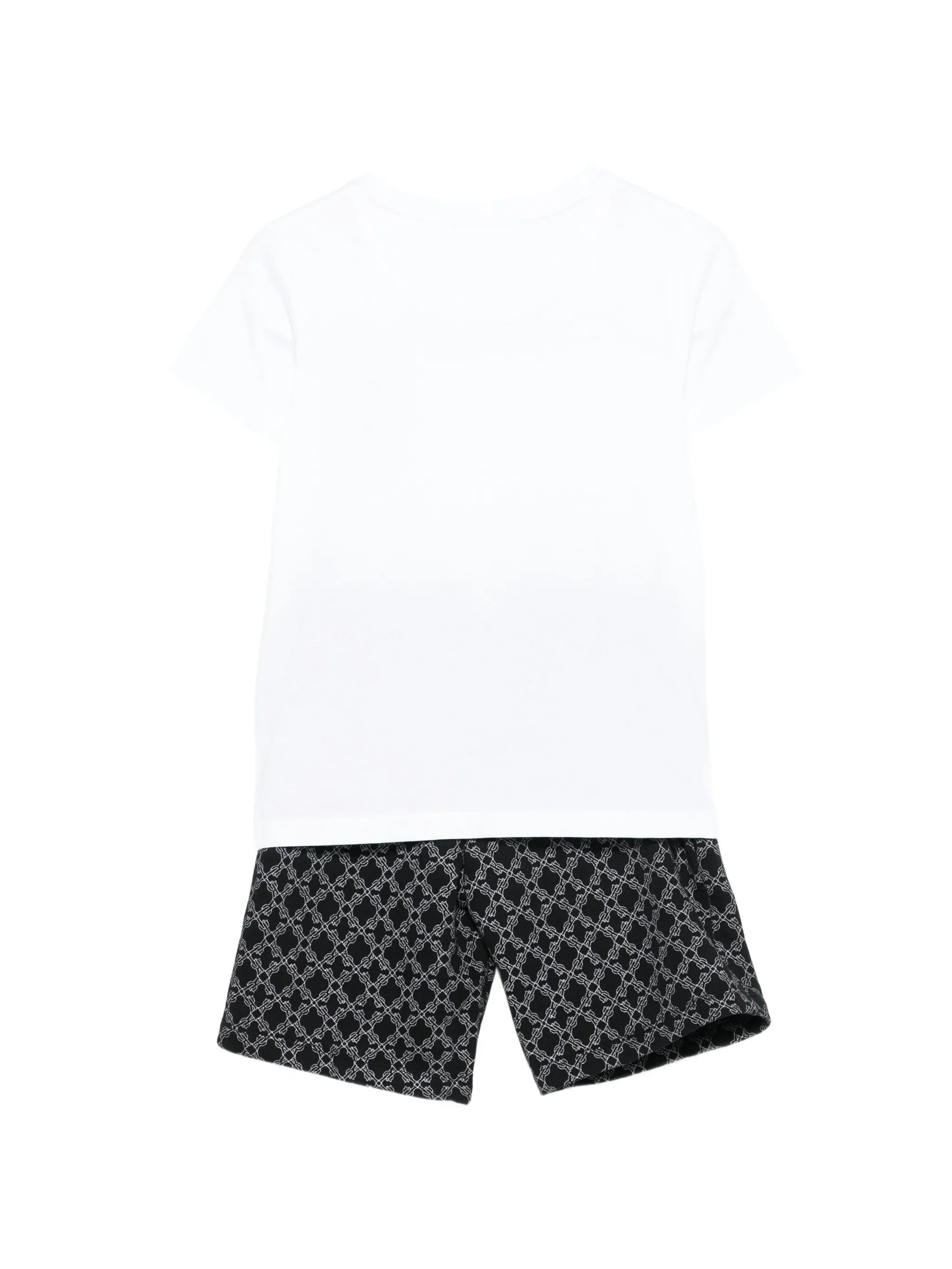 John Richmond completo bambino T-shirt e bermuda bianco nero RBP26078CJ WHITE-NEW MONOGRAM BLACK John RICHMOND 