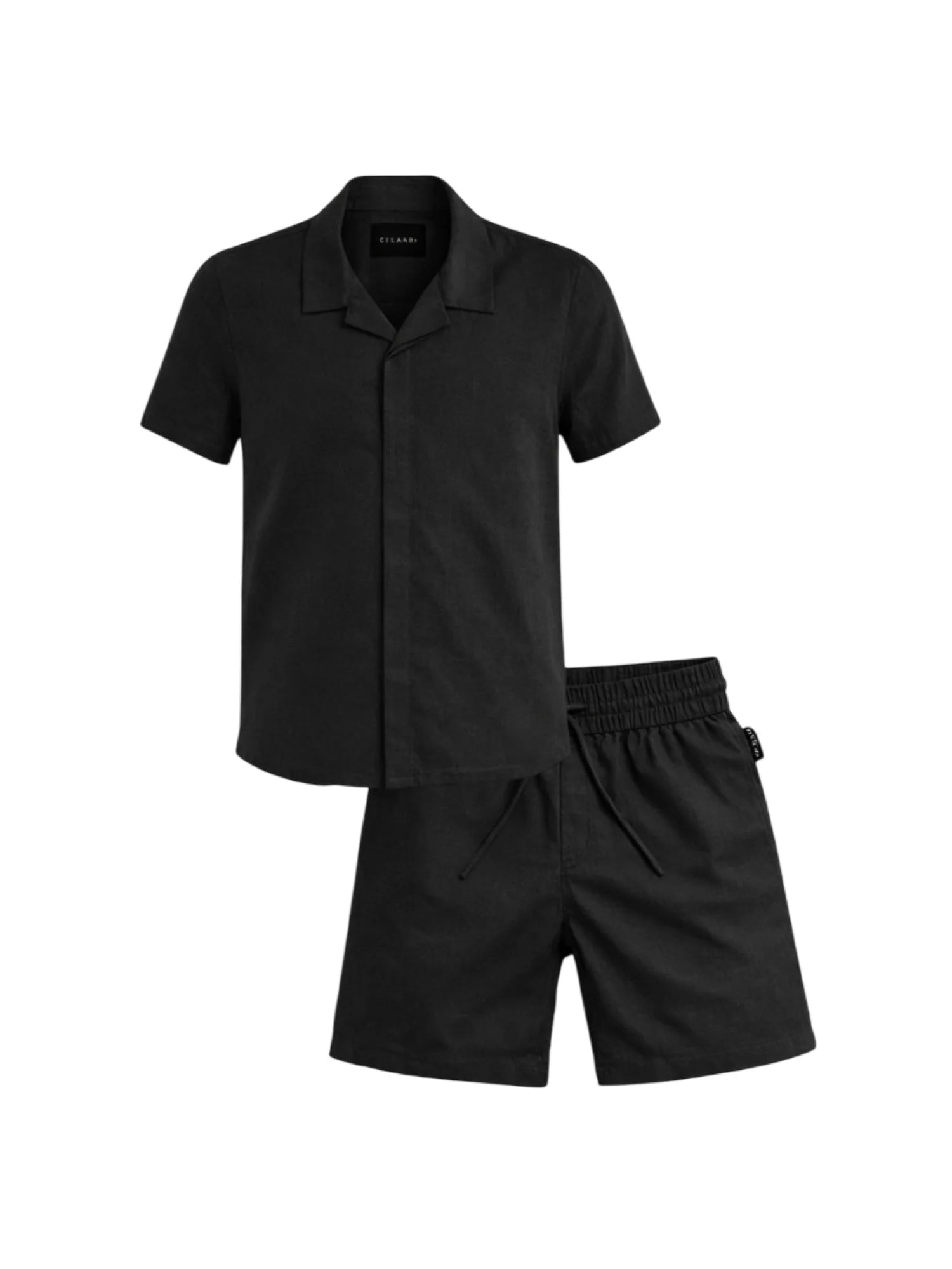 John Richmond completo bambino camicia e bermuda misto lino nero RBP26213CL BLACK-BLACK John RICHMOND 