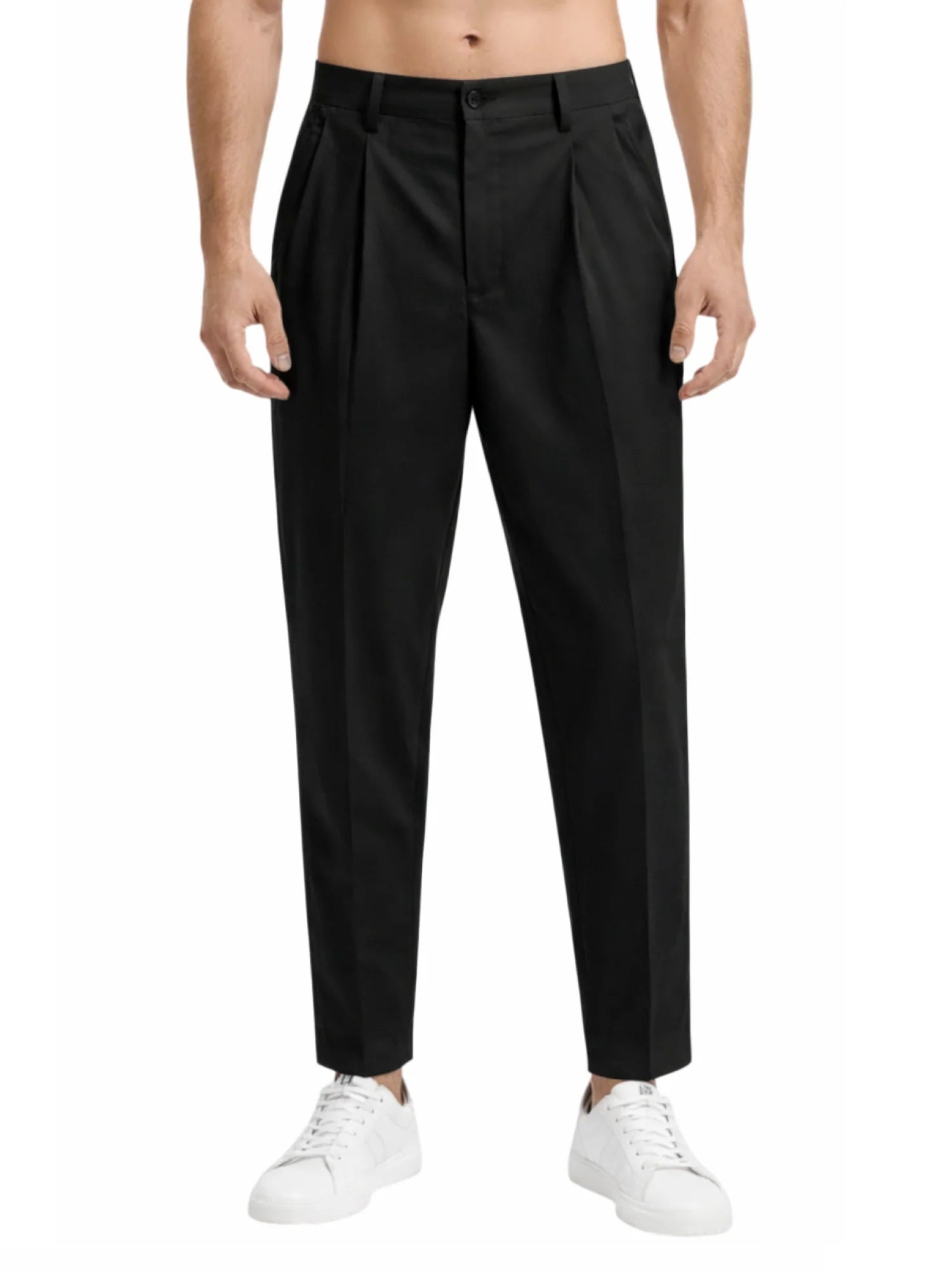 John Richmond pantaloni uomo con pinces nero UMP26015PA BLACK John RICHMOND 