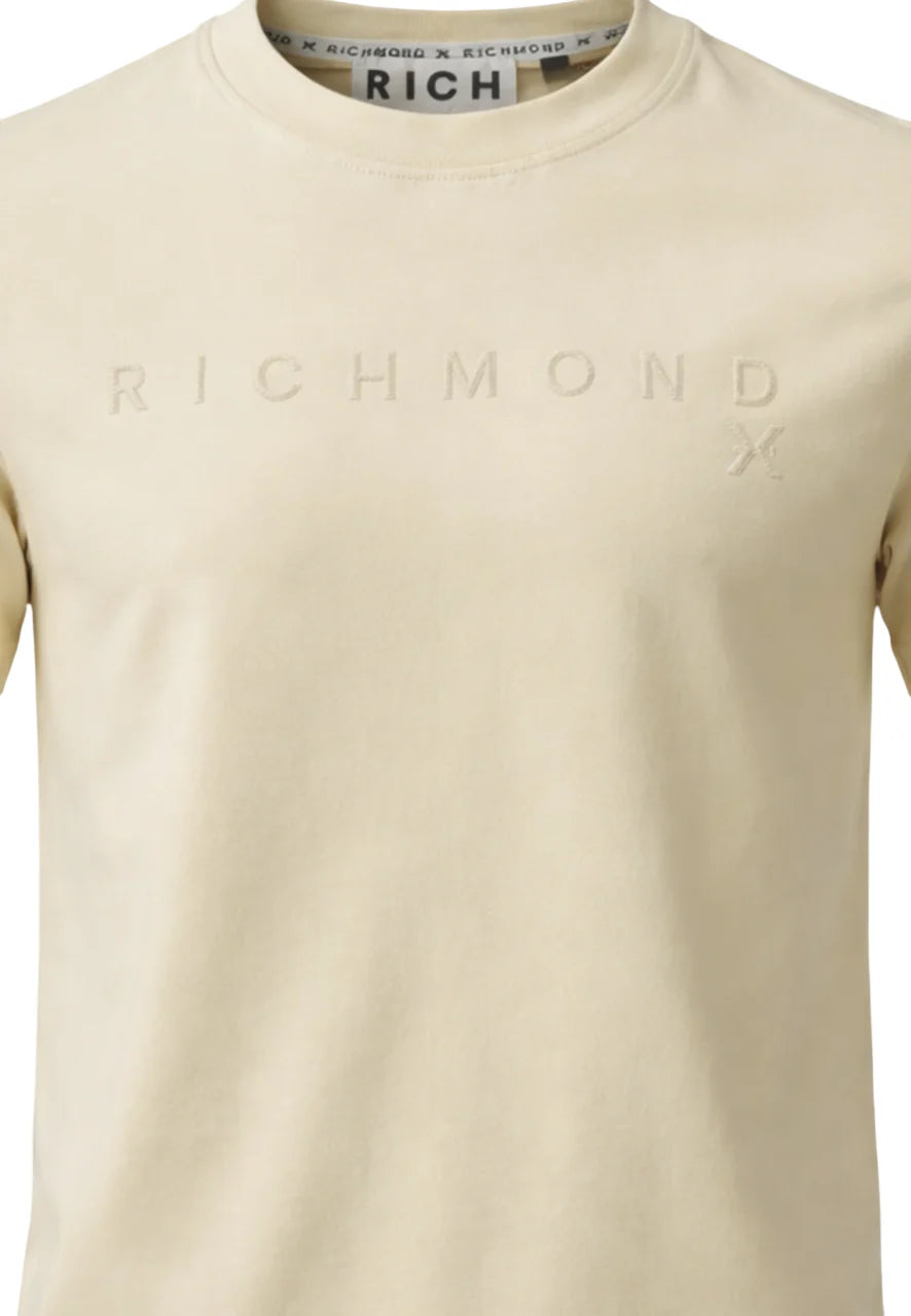 John Richmond T-shirt manica corta con logo beige chiaro UMP26018TS SANDSHELL John RICHMOND 