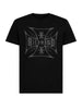 John Richmond T-shirt manica corta con logo strass nero