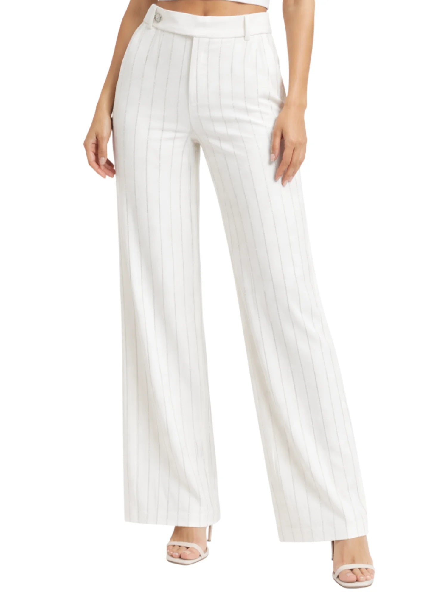 John Richmond pantaloni palazzo con strass bianco latte UWP26161PA OFF-WHITE John RICHMOND 