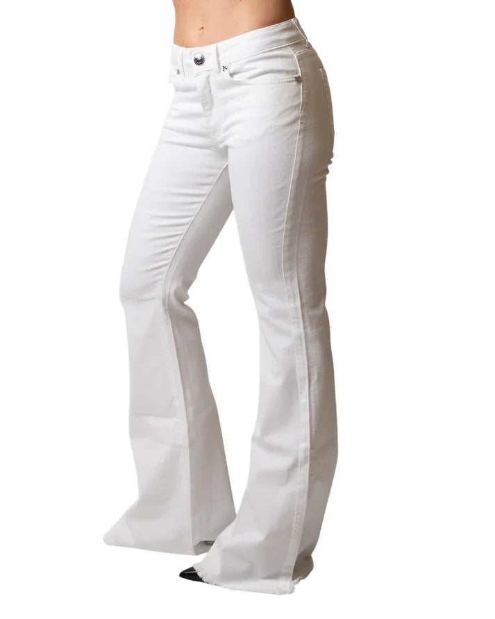 John Richmond jeans a zampa donna Kannawi bianco UWP26201JE DENIM WHITE John RICHMOND 