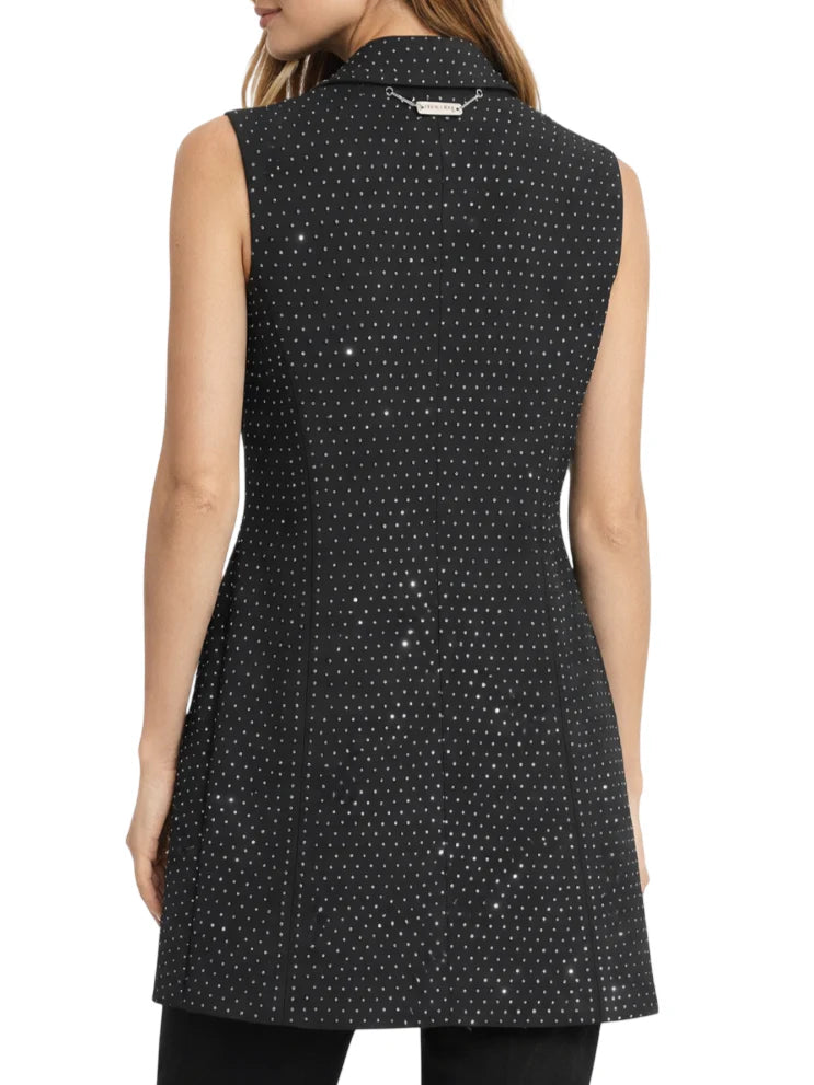 John Richmond giacca smanicata doppiopetto con strass nero UWP26223GC BLACK John RICHMOND 