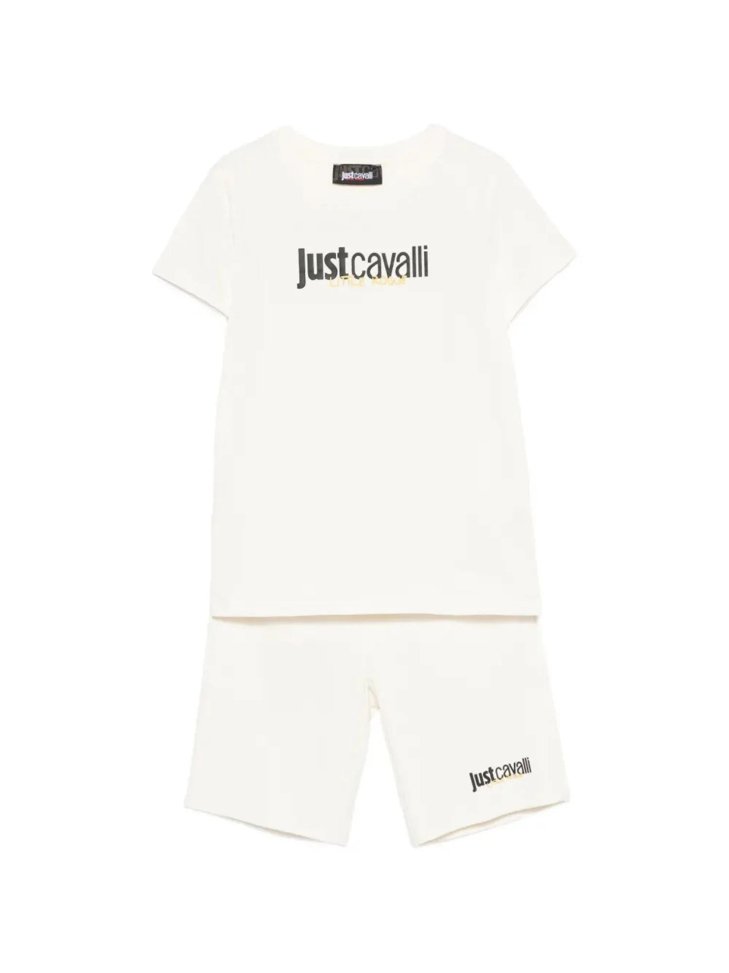 Just Cavalli completo bambino T-shirt  e shorts panna JBP26023CJ PRISTINE-PRISTINE JUST CAVALLI 