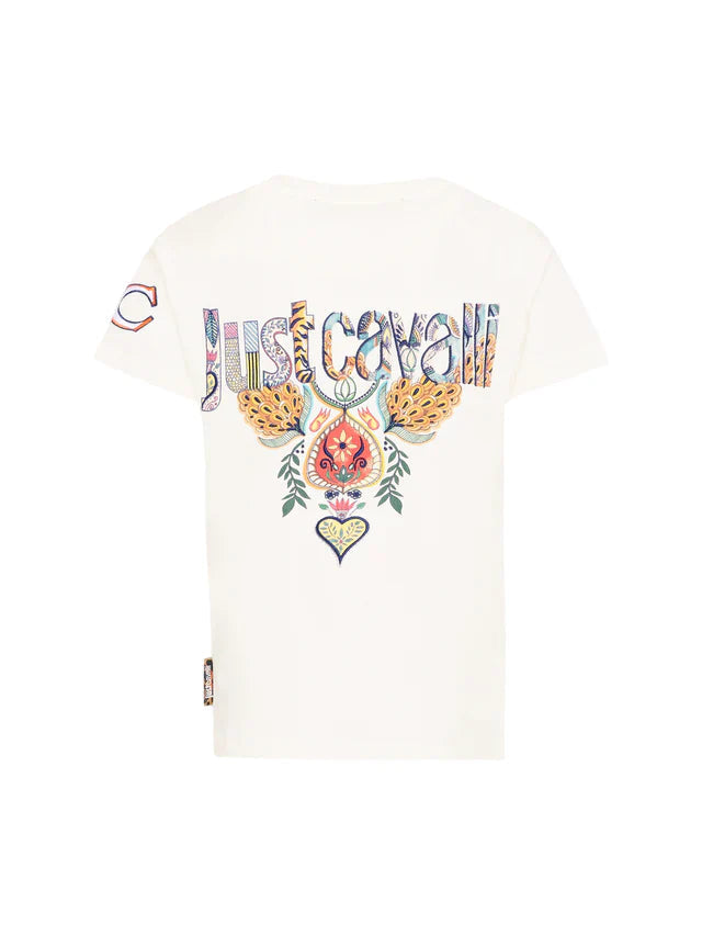Just Cavalli T-shirt bambino con stampe multicolor panna JBP26076TS PRISTINE JUST CAVALLI 