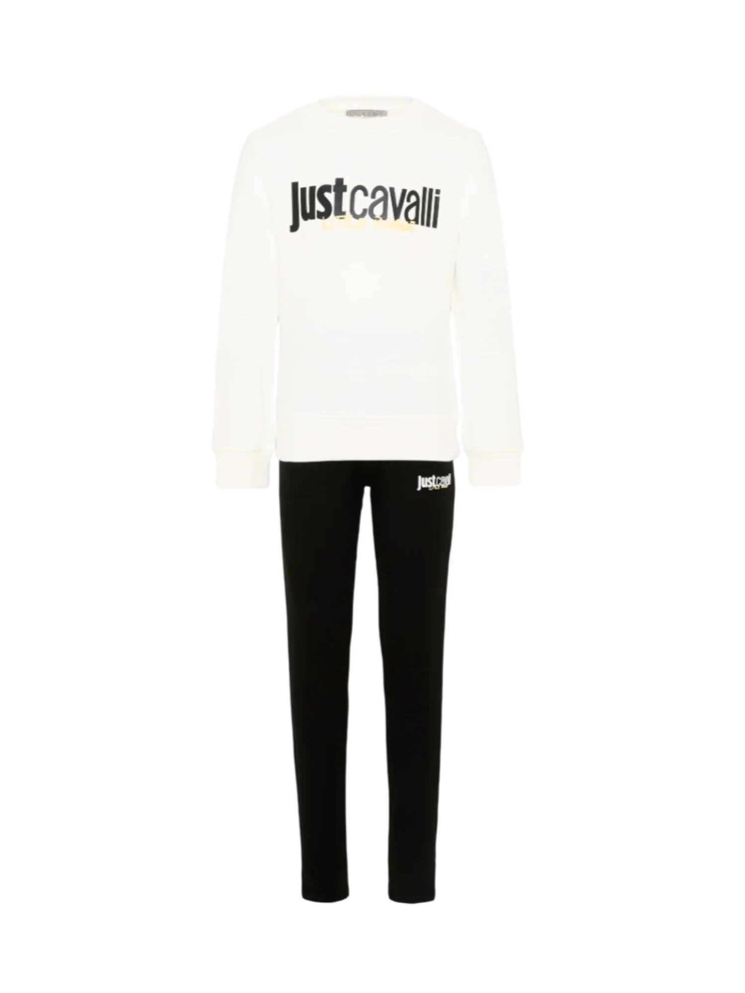 Just Cavalli completo bambina felpa e leggings bianco nero JGP26011CF WHITE-BLACK JUST CAVALLI 