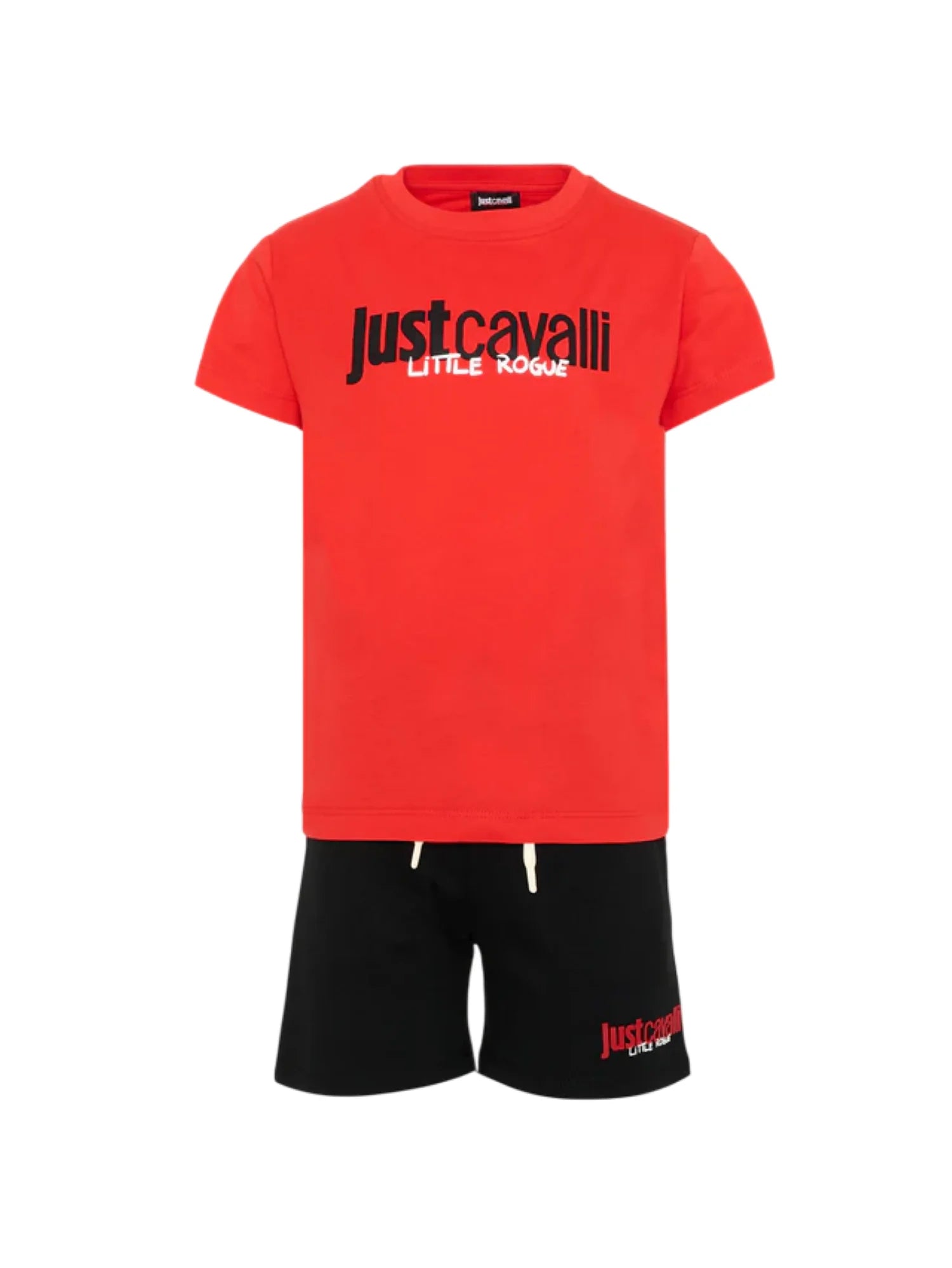Just Cavalli completo bambino T-shirt e shorts rosso nero JIP26090CJ RED FLAME SCARLET-BLACK JUST CAVALLI 