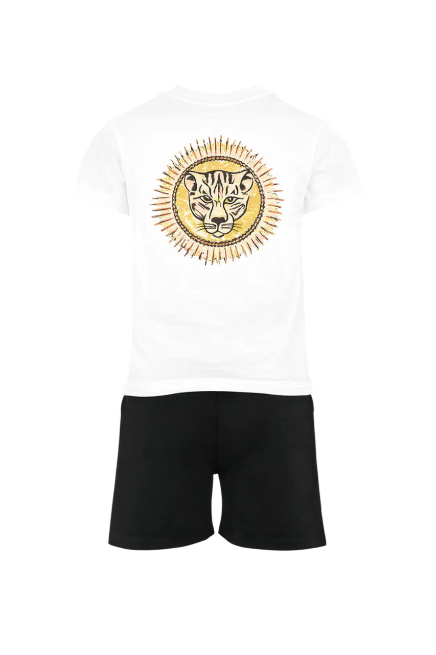 Just Cavalli completo bambino T-shirt e shorts bianco nero JIP26090CJ WHITE-BLACK JUST CAVALLI 