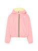 K-Way giubbino reversibile bambina con cappuccio rosa giallo