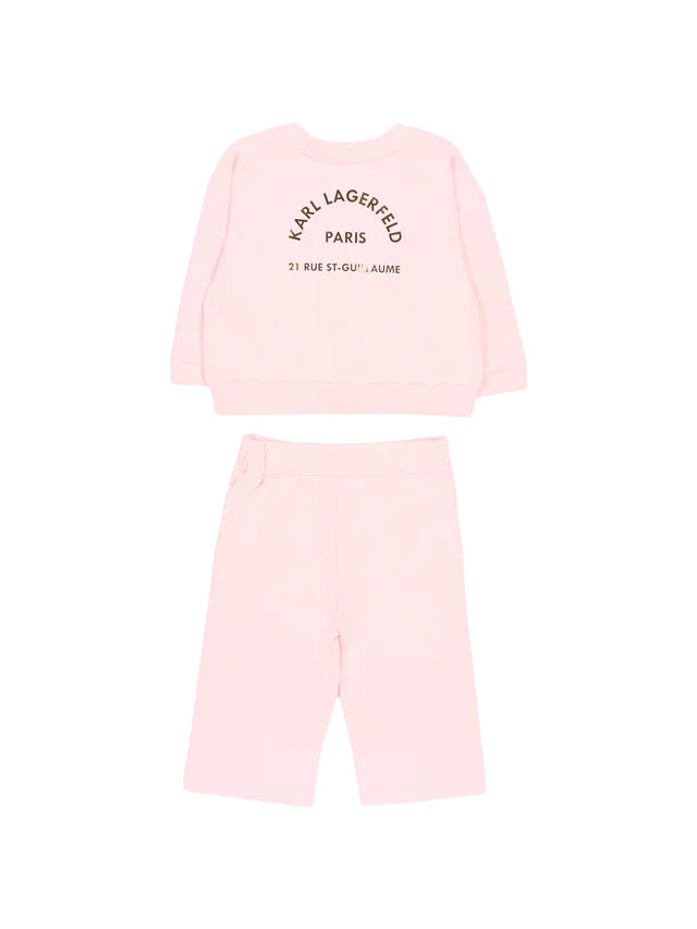 Karl Lagerfeld completo bambina felpa pantaloni T-shirt rosa Z31056 ROSA KARL LAGERFELD KIDS 