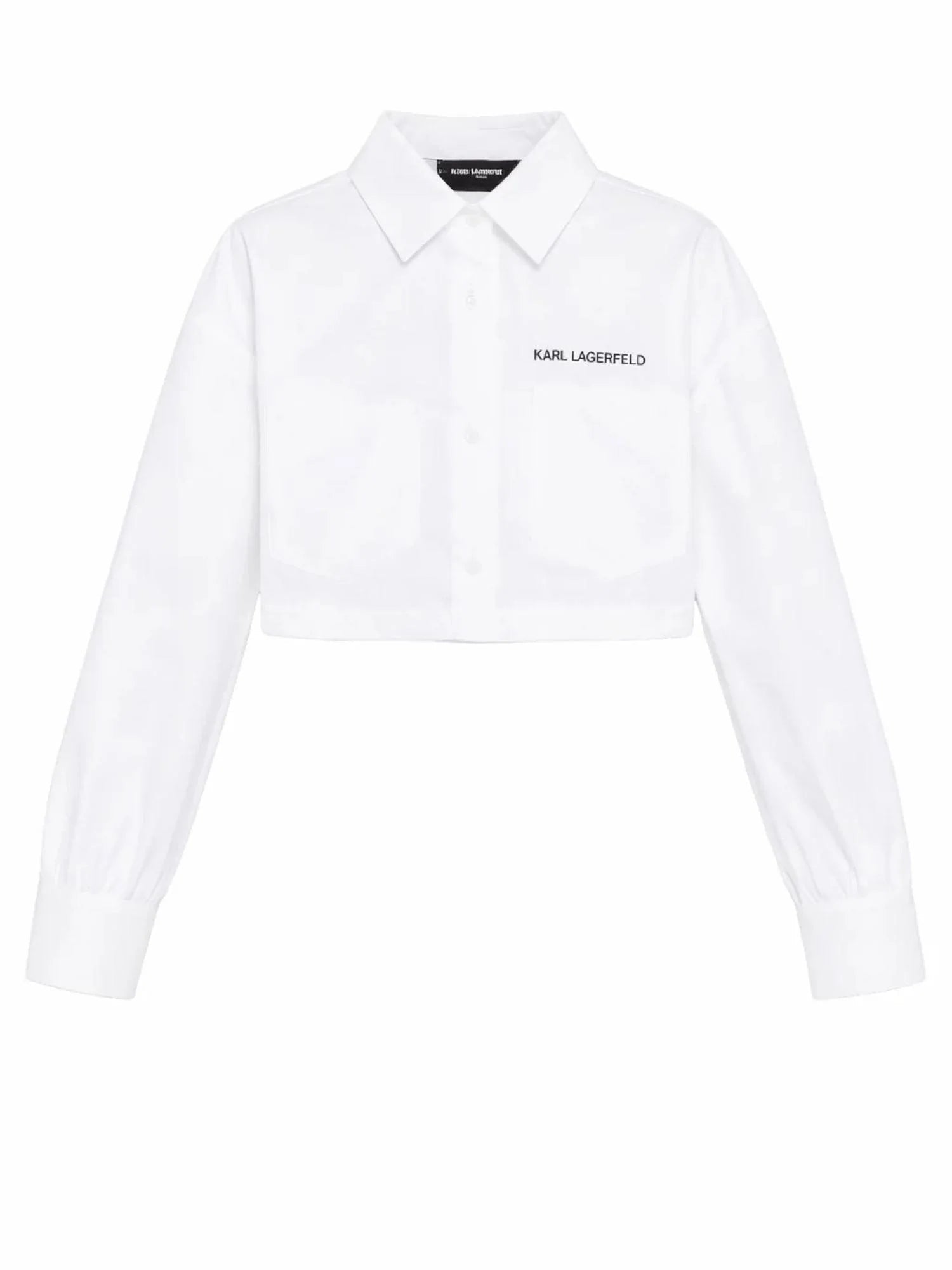 Karl Lagerfeld camicia bambina crop con tasconi bianco Z31117 BIANCO KARL LAGERFELD KIDS 