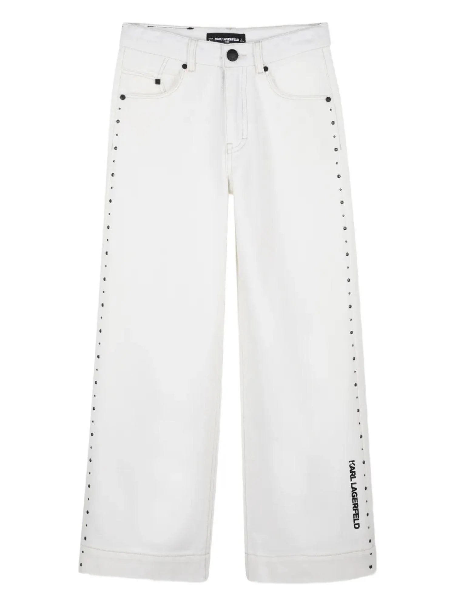 Karl Lagerfeld jeans wide leg bambina con strass panna Z31127 ECRU KARL LAGERFELD KIDS 