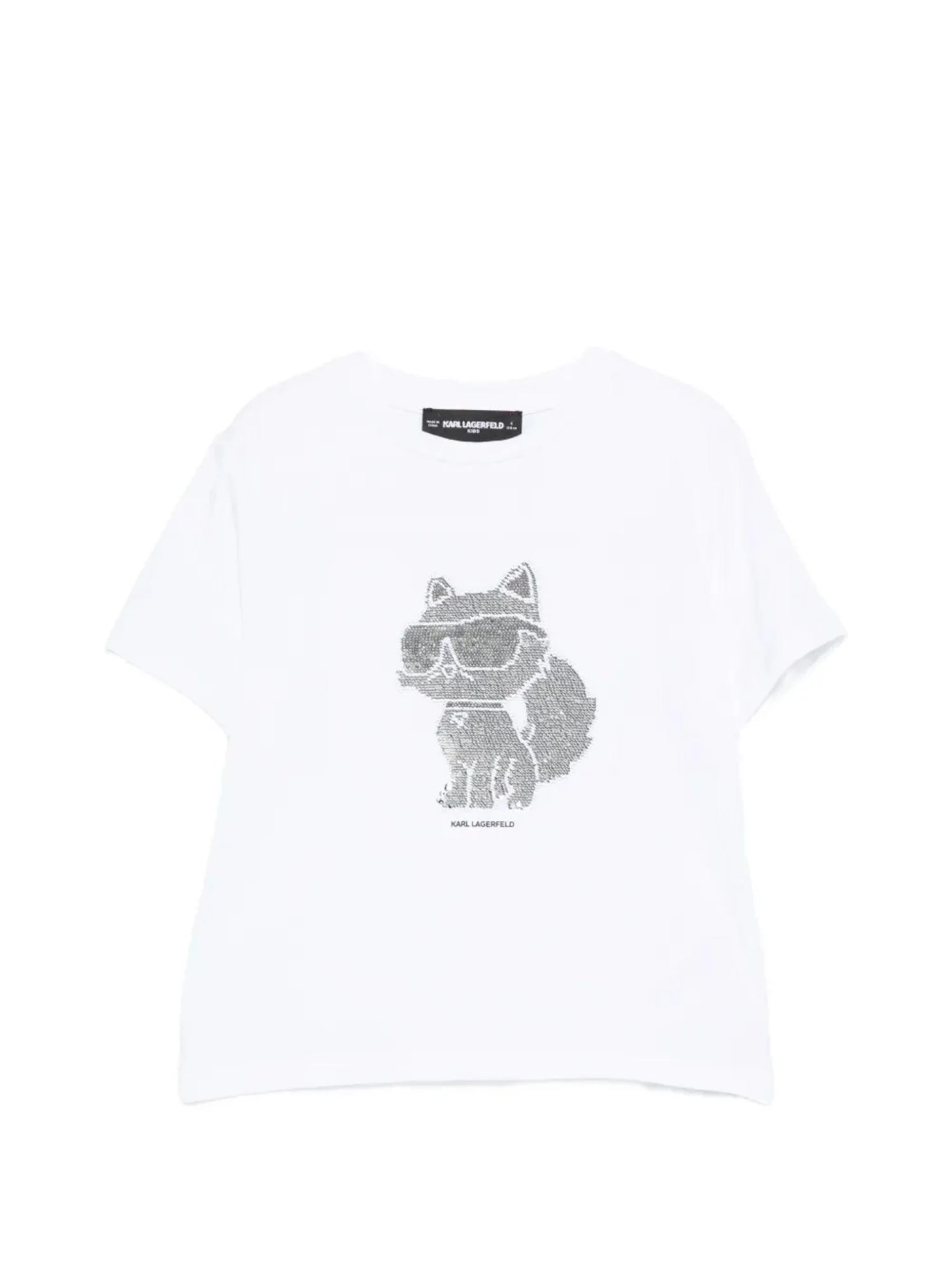 Karl Lagerfeld T-shirt bambina con paillettes bianco Z31153 BIANCO KARL LAGERFELD KIDS 