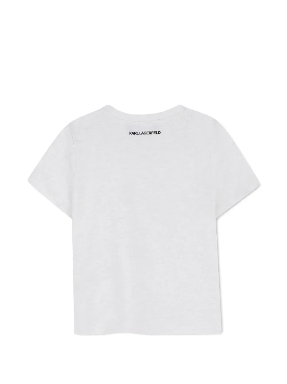 Karl Lagerfeld T-shirt bambina lurex con logo gioiello bianco grigio Z31159 GRIGIO BIANCO KARL LAGERFELD KIDS 