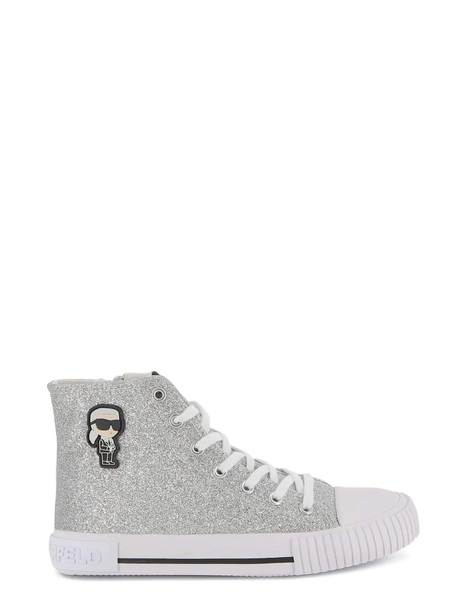 Karl Lagerfeld sneakers in tela glitterata bambina argento Z31171 GRIGIO CHIARO KARL LAGERFELD KIDS 