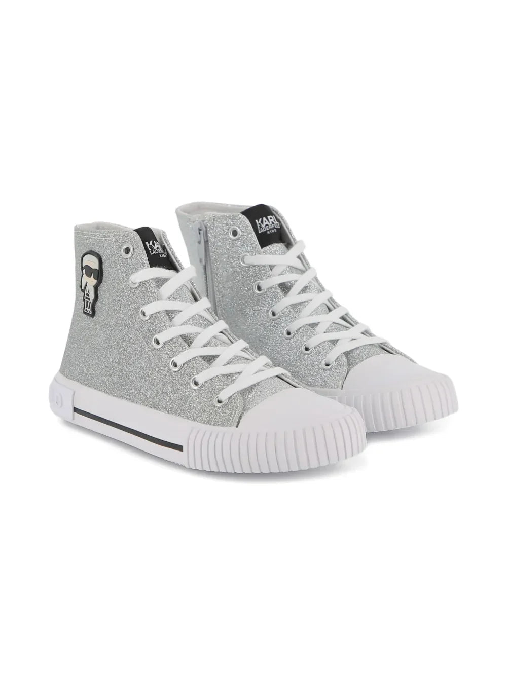 Karl Lagerfeld sneakers in tela glitterata bambina argento Z31171 GRIGIO CHIARO KARL LAGERFELD KIDS 