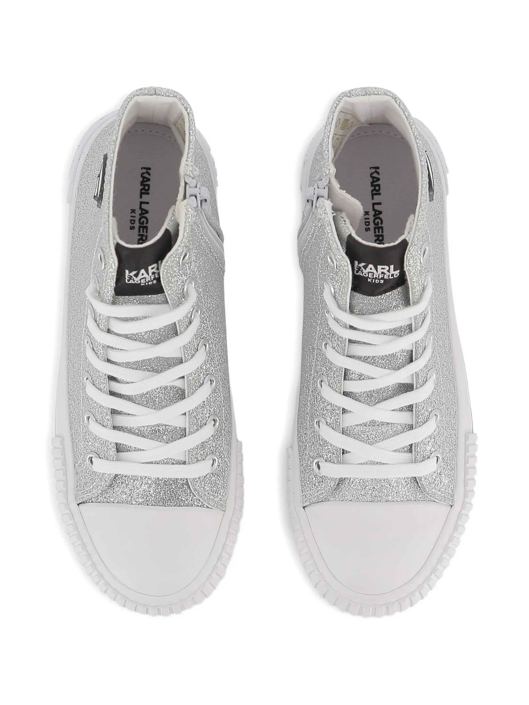 Karl Lagerfeld sneakers in tela glitterata bambina argento Z31171 GRIGIO CHIARO KARL LAGERFELD KIDS 