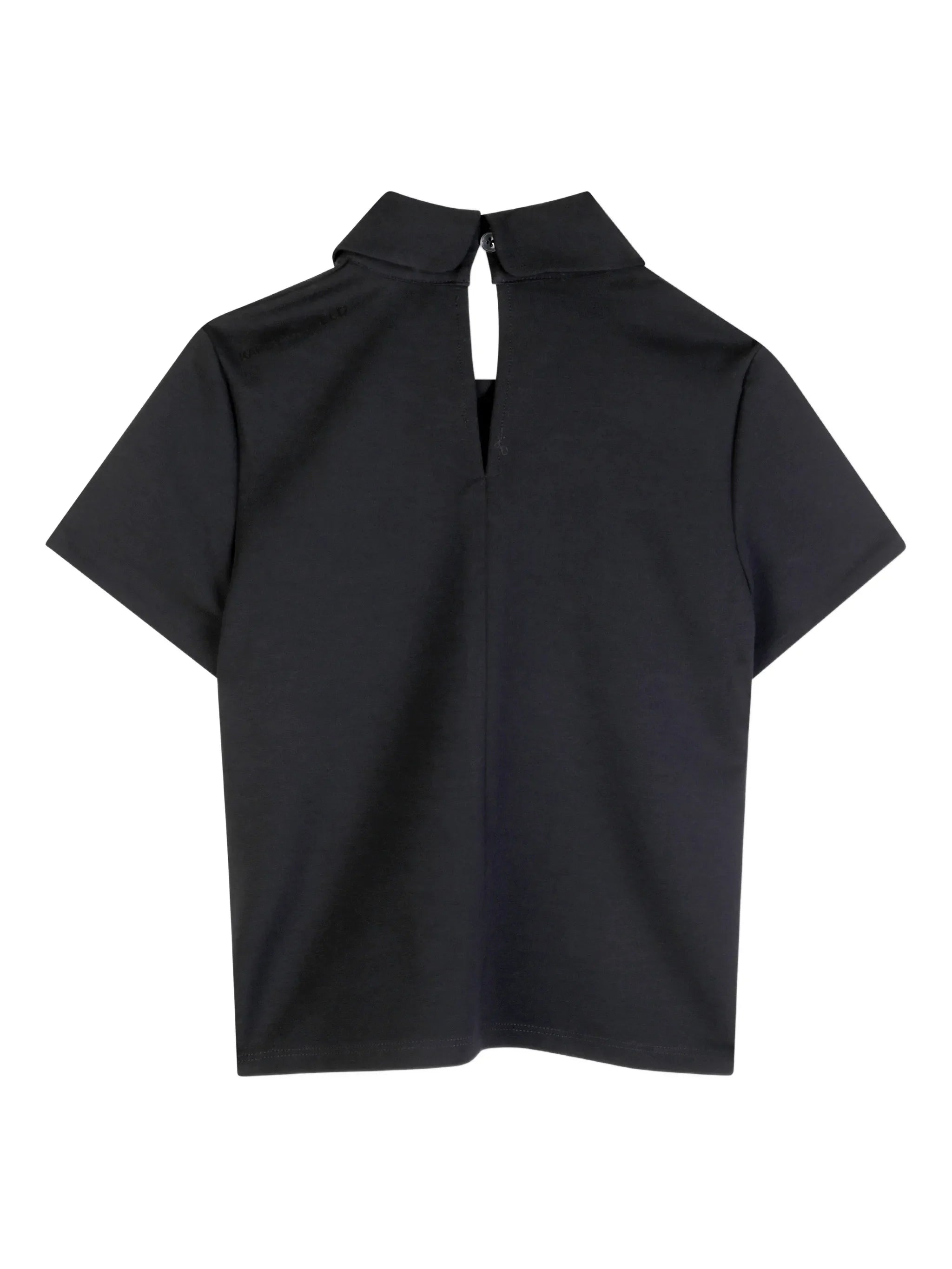 Karl Lagerfeld polo bambina manica corta con logo paillettes nero Z31271 NERO KARL LAGERFELD KIDS 