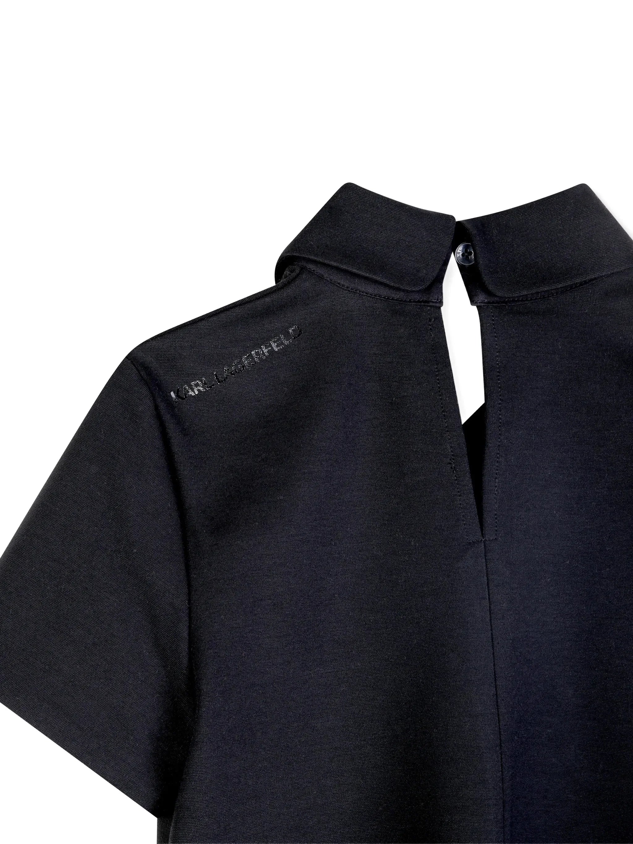 Karl Lagerfeld polo bambina manica corta con logo paillettes nero Z31271 NERO KARL LAGERFELD KIDS 