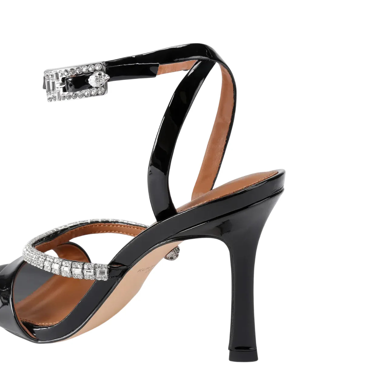 Kurt Geiger sandali alti Crystal in vernice con applicazioni gioiello nero 5393700309 BLACK KURT GEIGER 