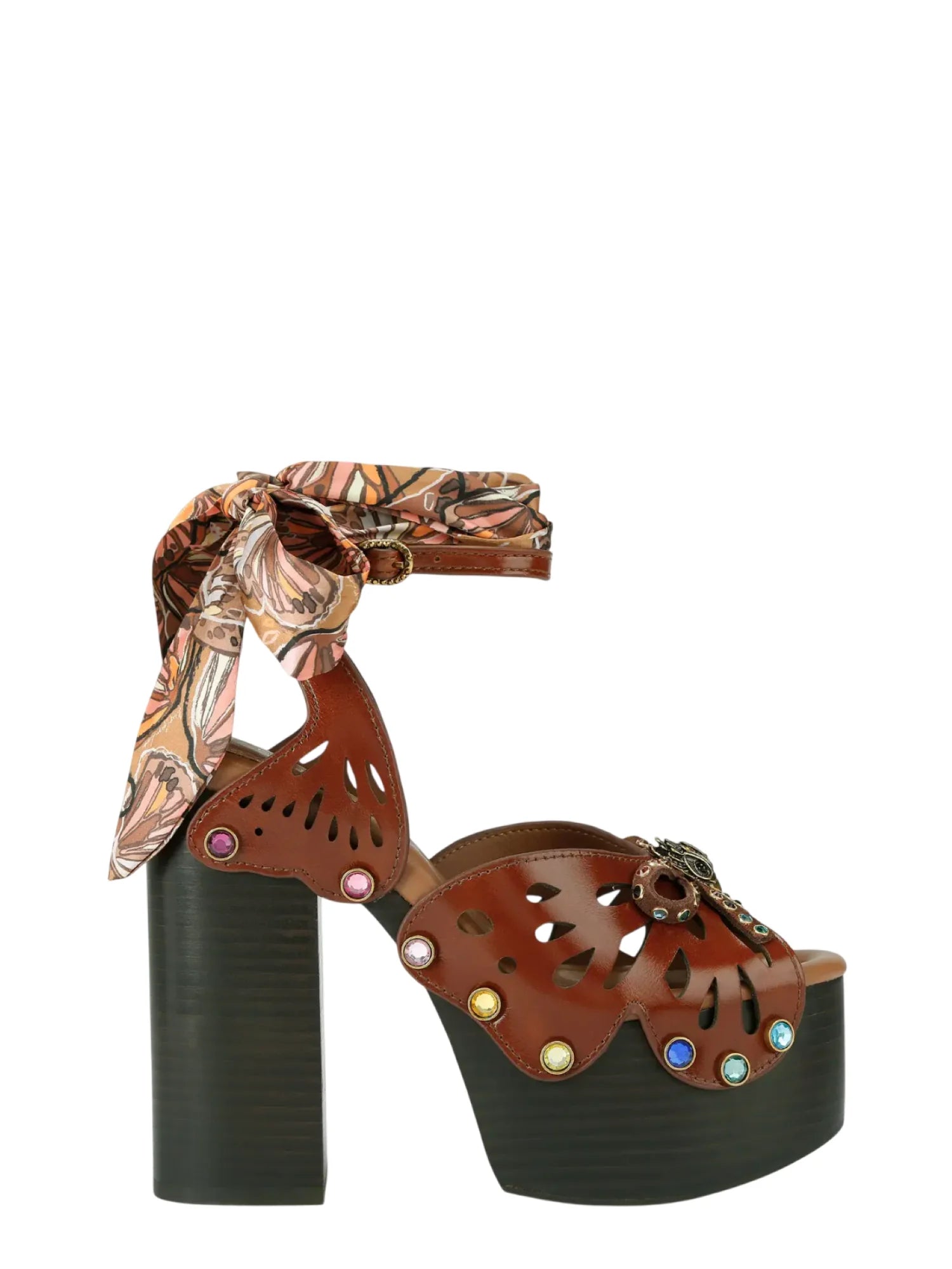 Kurt Geiger sandali Butterfly Platform con dettagli gioiello marrone 5596931109 DARK BROWN KURT GEIGER 