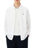 Lacoste camicia in lino uomo con tasca bianco