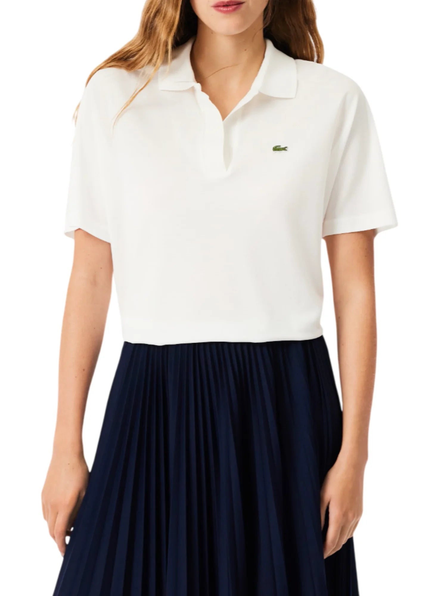 Lacoste polo manica corta donna in piquè avorio PF1123 70V LACOSTE 