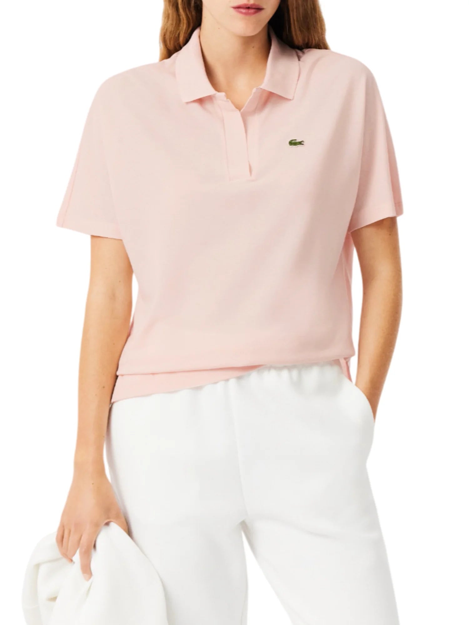 Lacoste polo manica corta donna in piquè rosa PF1123 ADY LACOSTE 