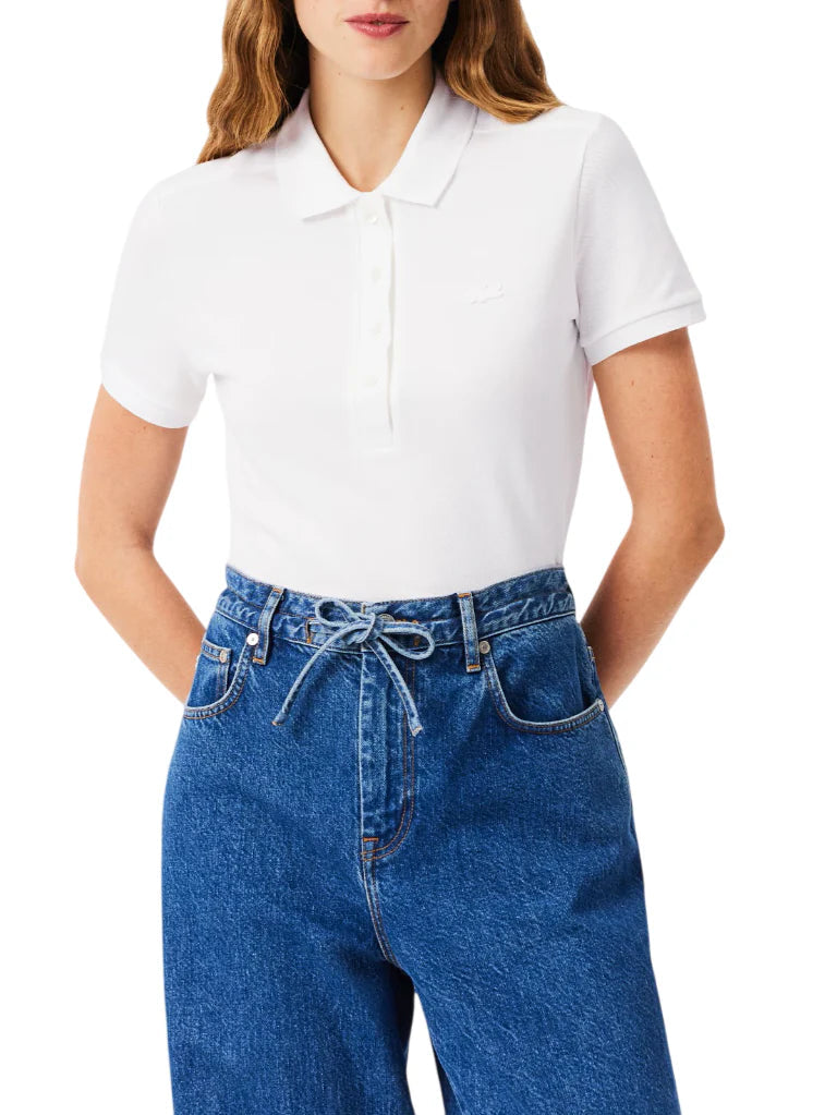 Lacoste polo donna manica corta in piquè bianco PF5462 001 LACOSTE 