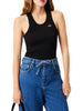 Lacoste canotta a costine donna nero