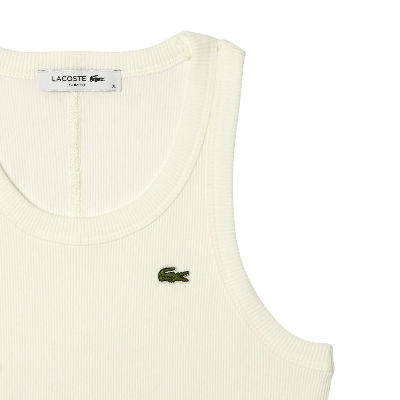 Lacoste canotta a costine donna panna TF5388 70V LACOSTE 