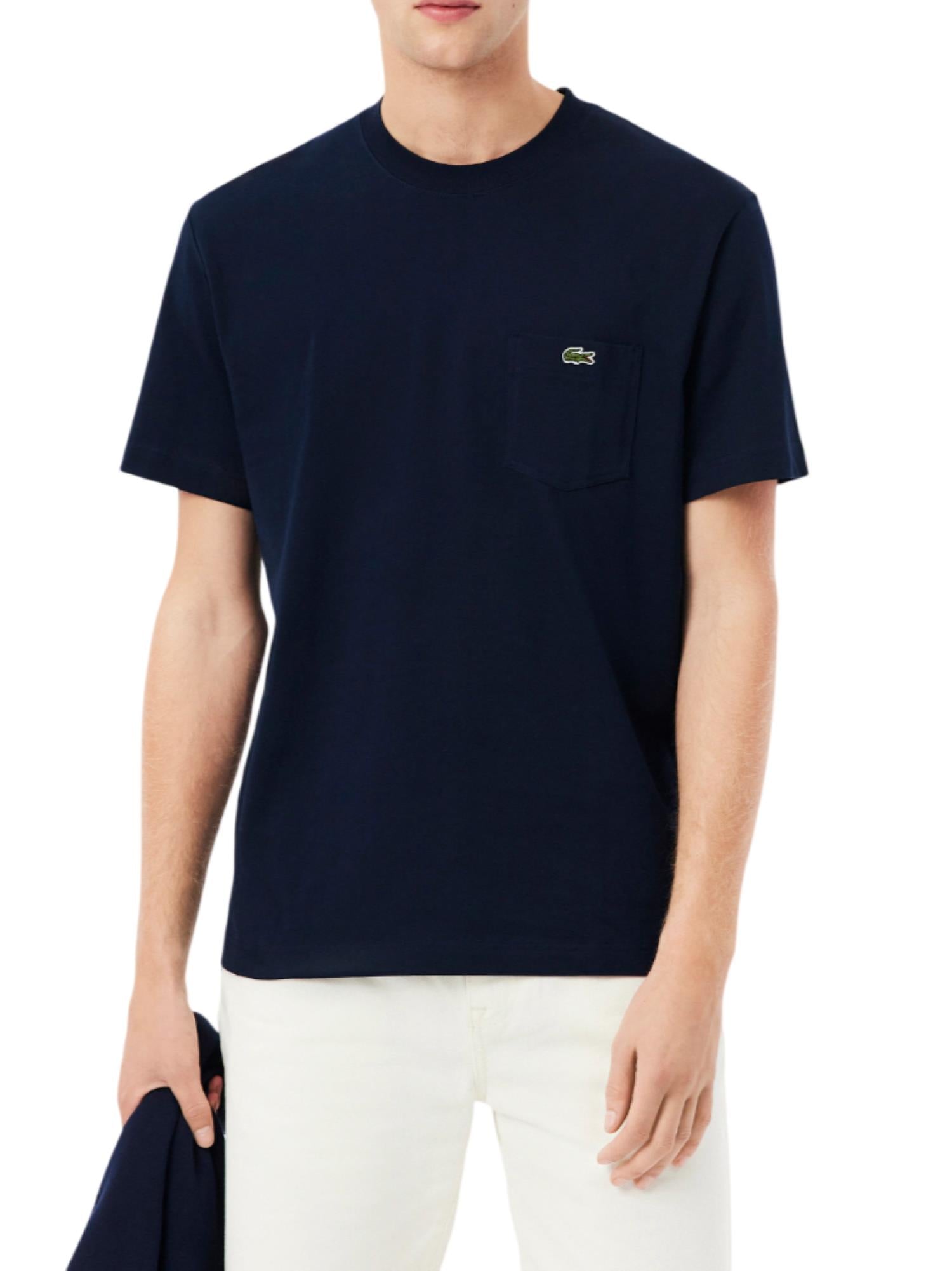 Lacoste T-shirt manica corta in cotone con taschino blu TH2827 166 LACOSTE 