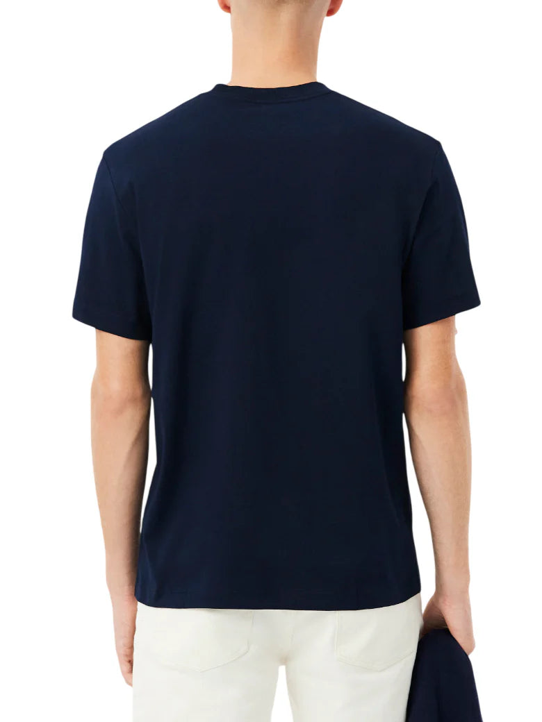 Lacoste T-shirt manica corta in cotone con taschino blu TH2827 166 LACOSTE 