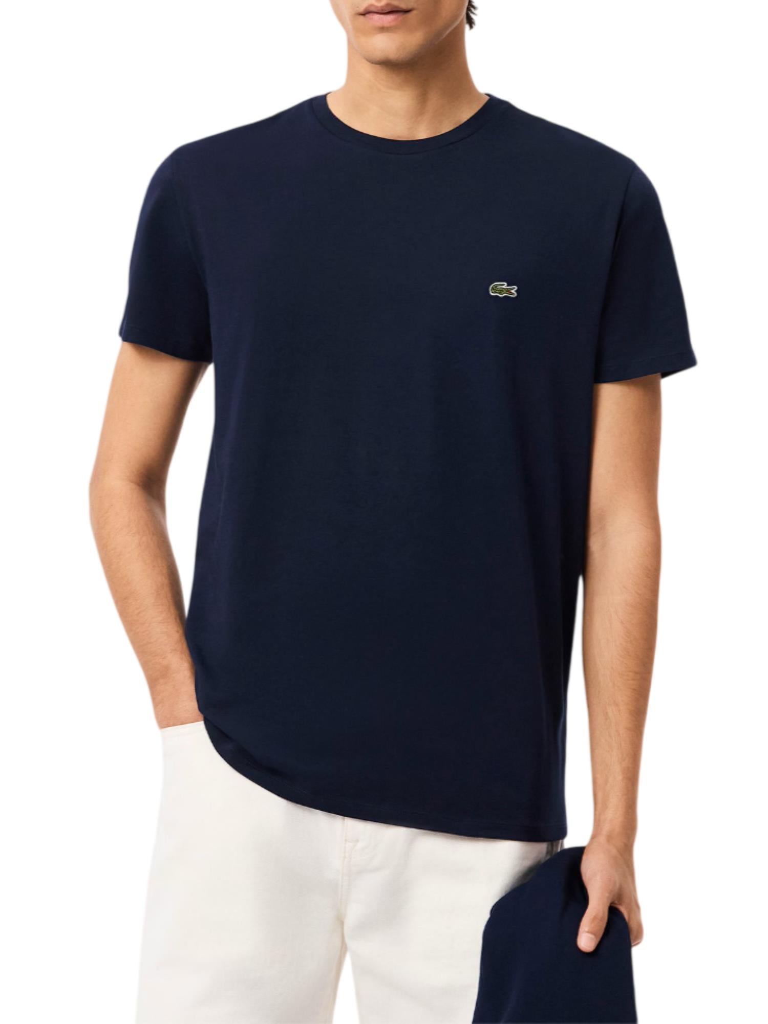 Lacoste T-shirt manica corta in cotone Pima blu TH6709 166 LACOSTE 