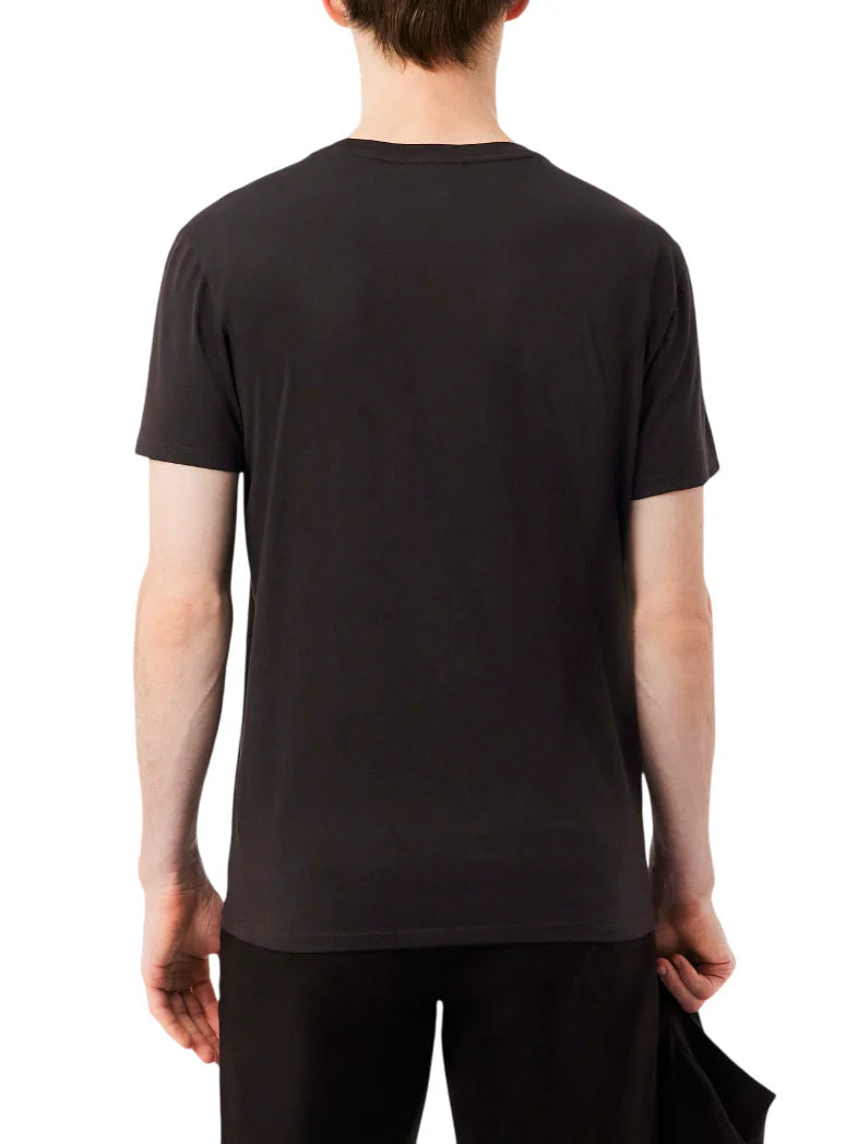 Lacoste T-shirt manica corta in cotone Pima marrone moro TH6709 3LA LACOSTE 